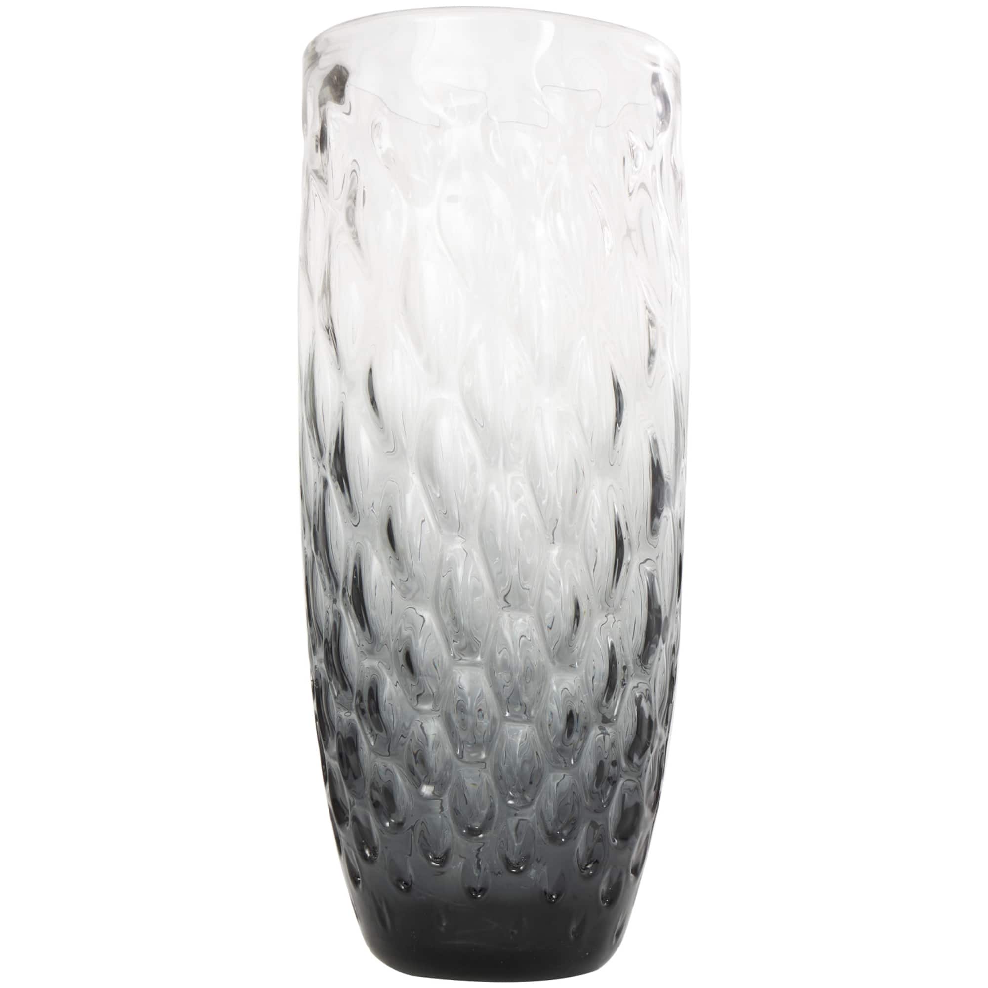 24" Black Ombre Handmade Glass Vase